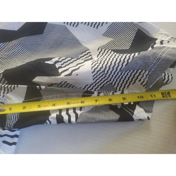 American Rag Men Black White Geometric Print Zip Closure Pockets Swim Trunks 36 - Picture 11 of 12